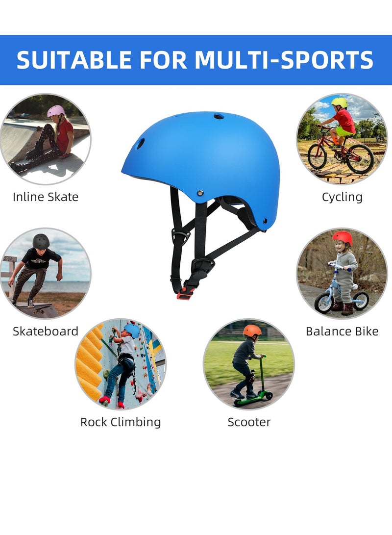 DURKU Kids Bike Helmet, Adjustable Skateboard Helmet Multi-Sport Safety Cycling Skating Scooter Bike Helmet for Boys and Girls (Blue) - Image 2