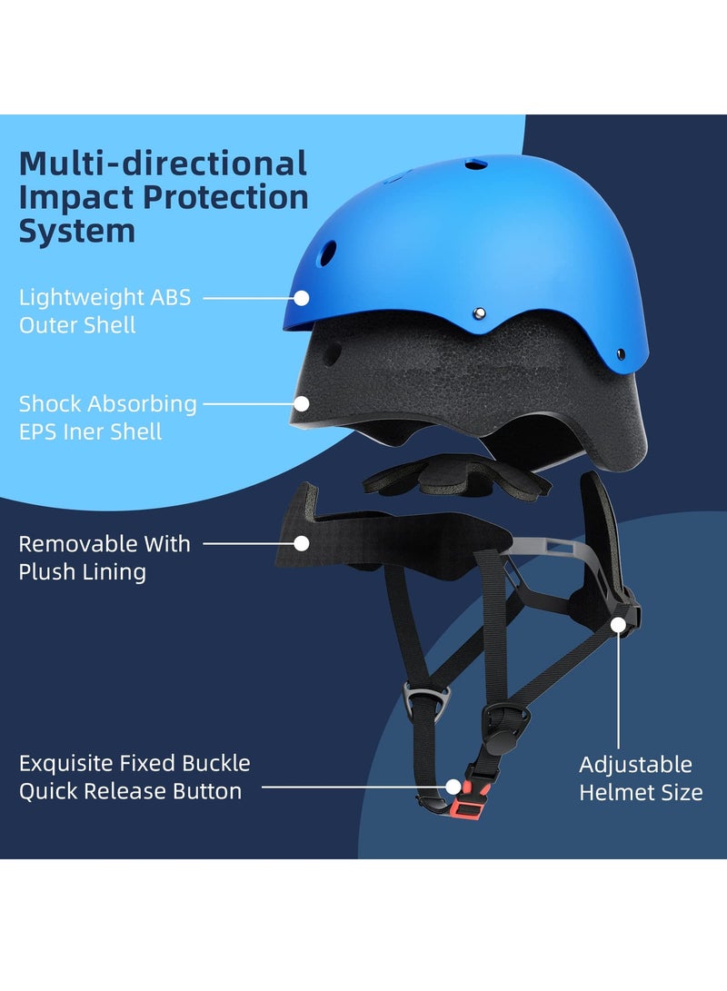 DURKU Kids Bike Helmet, Adjustable Skateboard Helmet Multi-Sport Safety Cycling Skating Scooter Bike Helmet for Boys and Girls (Blue) - Image 4