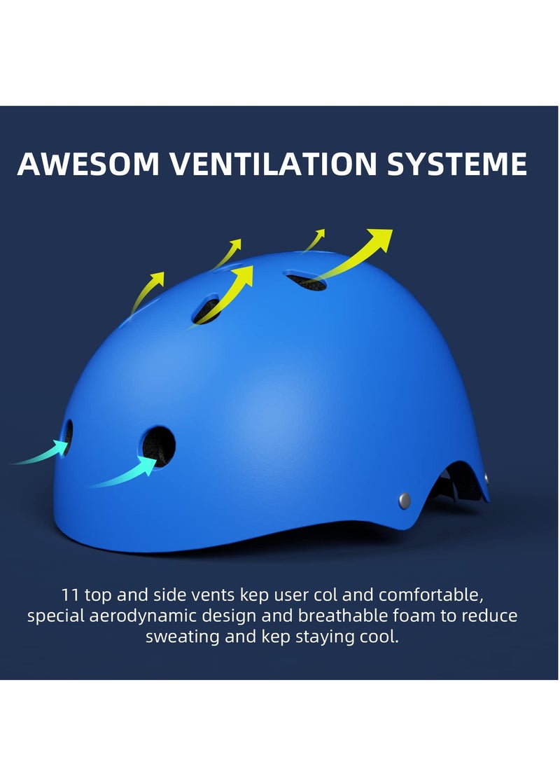 DURKU Kids Bike Helmet, Adjustable Skateboard Helmet Multi-Sport Safety Cycling Skating Scooter Bike Helmet for Boys and Girls (Blue) - Image 5