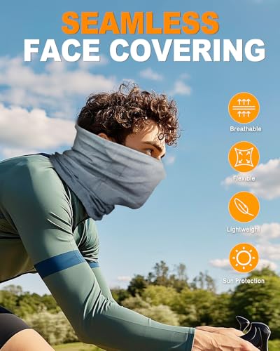 Lauzq 4Pack Neck Gaiter for Men Women Face Cover Mask Head Wrap Balaclava Headwear Bandana Headband Magic Scarf (A-gradient, one size) - Image 4