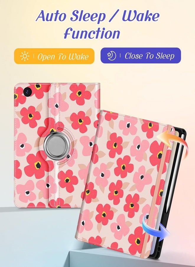 Kidcube for Samsung Galaxy Tab A9 Plus Case 11 Inch - for Women Girls Cute Rotating Stand Folio Cover with Pencil Holder & Card Slot Girly Kawaii Floral Flower Design for Samsung A9 Plus Tablet Cases - Image 4