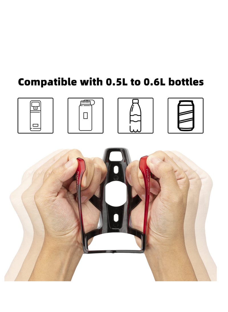Cuken - Durable Bike Water Bottle Holder Ultra-Light with Screws Tool, Universal Cup Holder Rack for MTB Road( Red and Black) - Image 1