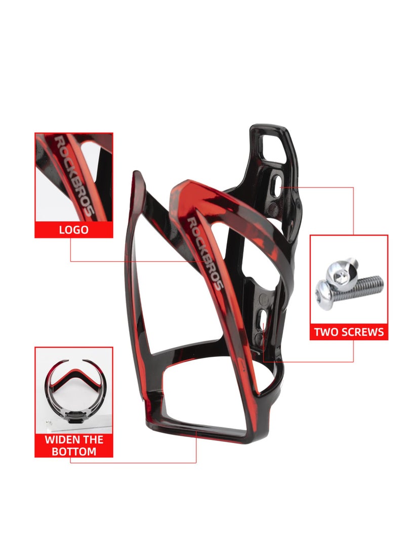 روكبروز حامل زجاجة مياه الدراجات المتين الضوء الفائق مع أداة البراغي، حامل حامل الأكواب العالمي للطريق MTB (أحمر وأسود) - Image 2