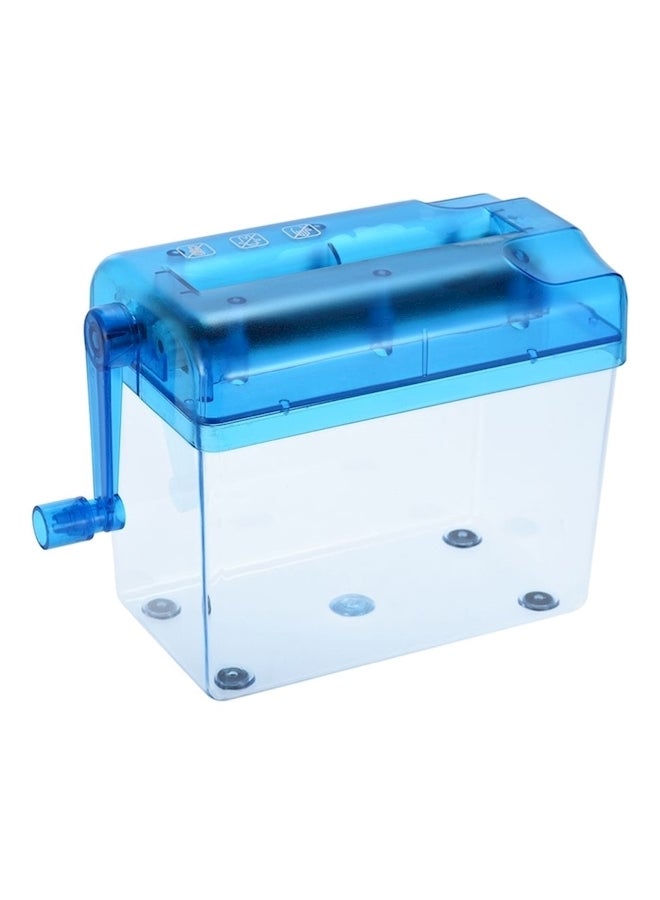 A6 Manual Hand Paper Shredder Blue/Clear - Image 5