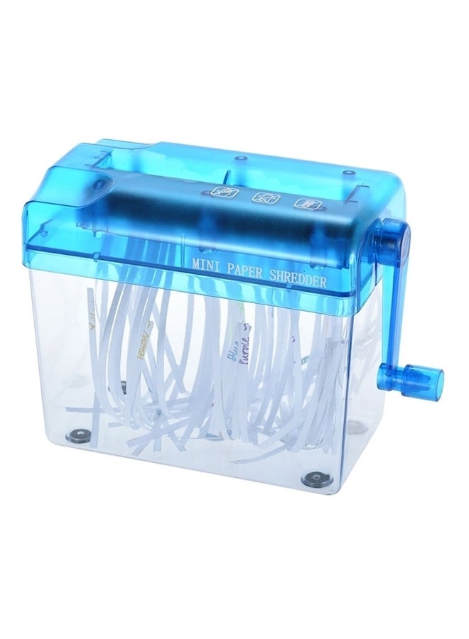 A6 Manual Hand Paper Shredder Blue/Clear - Image 3