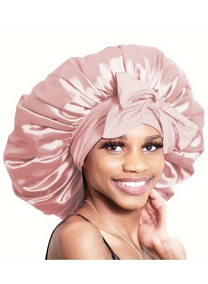 Goolsky Luxurious Satin Silk Sleep Cap – Adjustable Shower Bonnet with Tie Band – Unscented, Comfortable Hair Protection for Women and Men – Multipack - Image 1