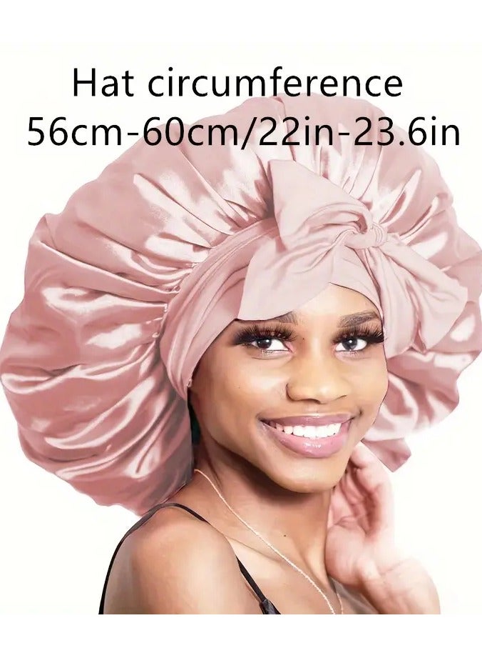 Goolsky Luxurious Satin Silk Sleep Cap – Adjustable Shower Bonnet with Tie Band – Unscented, Comfortable Hair Protection for Women and Men – Multipack - Image 4