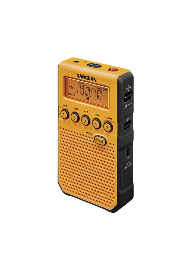 Sangean Dt-800c Digital Tuning Mini Alarm Clock Radio For Am/fm, Elderly-friendly Broadcast Radio, Yellow - Image 1