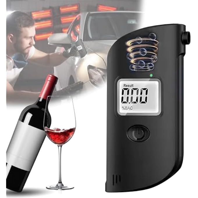 rayihni Alcohol Breathalyzer, LCD Alcohol Breathalyzer, Portable Breath Analyzer Alcohol Tester with LED Light, High Accuracy Alcohol Detector - Image 2