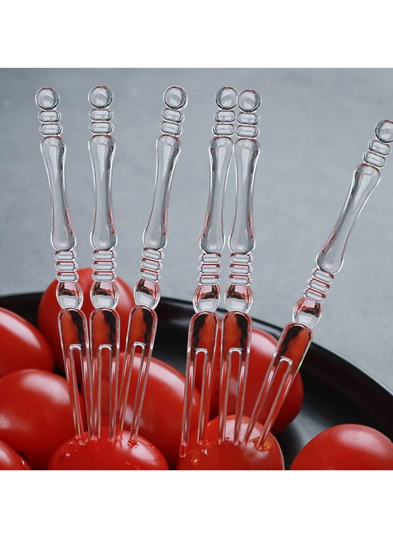 Oasisgalore 400 Pcs Disposable Plastic Fruit Forks - 4 Inches, Clear Mini Forks for Parties & Kids  - Image 3