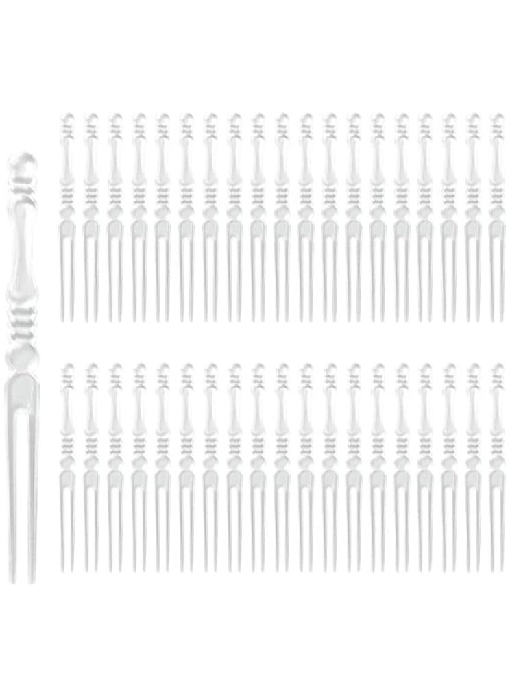 Oasisgalore 400 Pcs Disposable Plastic Fruit Forks - 4 Inches, Clear Mini Forks for Parties & Kids  - Image 1