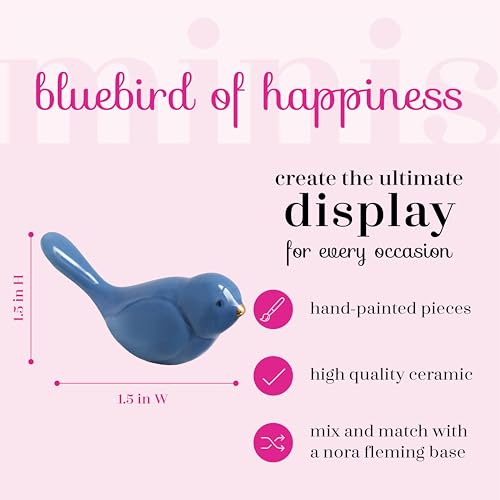 nf nora fleming Nora Fleming Bluebird of Happiness (Bluebird) A08 - Hand-Painted Ceramic Holiday Décor - Spring Minis for The Home and Office - Image 2