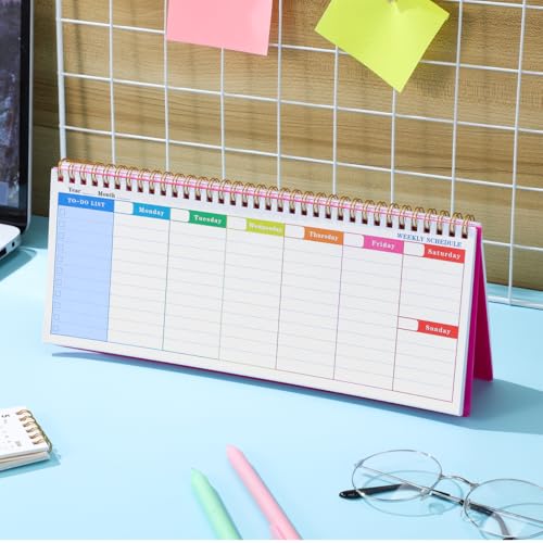 VICASKY Weekly Planner Spiral Book Desk Notebook Scheduler Calendar Bound Blank Desktop Undated Daily Planning Notepad Planne Pad Time Management Assignment Habit Tracker Plan Note Efficient Schedulin - Image 5
