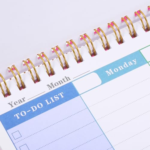 VICASKY Weekly Planner Spiral Book Desk Notebook Scheduler Calendar Bound Blank Desktop Undated Daily Planning Notepad Planne Pad Time Management Assignment Habit Tracker Plan Note Efficient Schedulin - Image 3