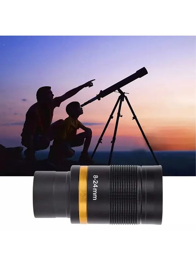 Black 8 24mm Continuous Zoom Telescope Eyepiece High Magnification HD Astronomy Accessory - Image 2