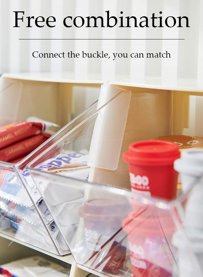 DUNISO Tea Box Tea Bag Organizer, two layer plastic snack compartment rack, desktop sorting rack, suitable for storing coffee, beverages, snacks, and small items, white, 25 * 13.8 * 12.5cm - Image 5