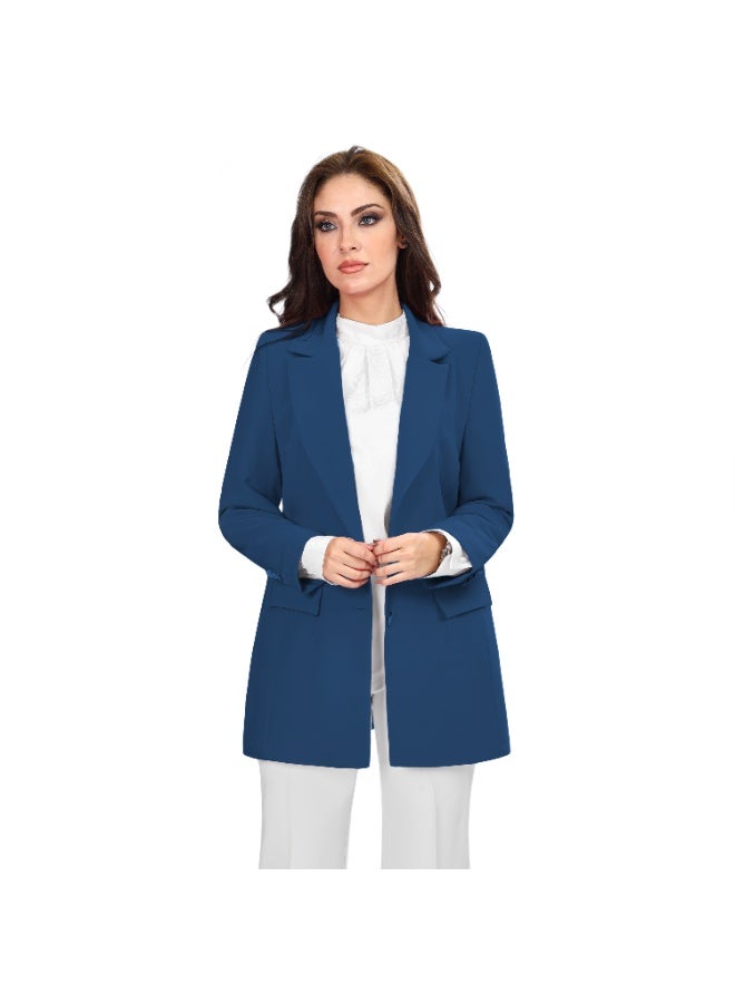 Smoky Egypt Elegant Lady Solid Blazer-Genzary - Image 1