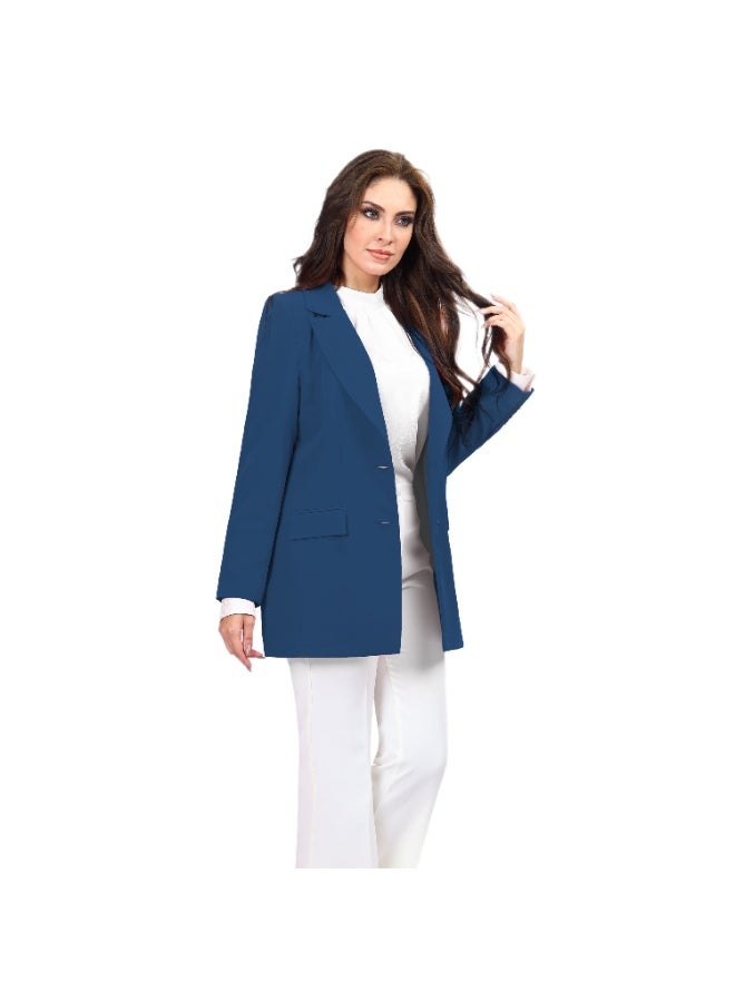 Smoky Egypt Elegant Lady Solid Blazer-Genzary - Image 2