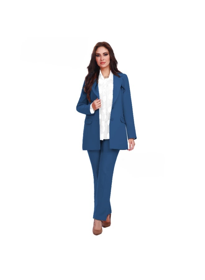 Smoky Egypt Elegant Lady Solid Blazer-Genzary - Image 3