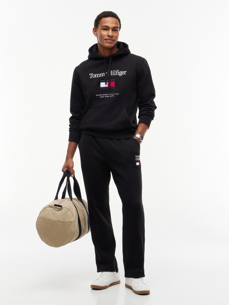TOMMY HILFIGER Logo Embroidery Fleece Drawstring Joggers - Image 1