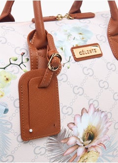 Celeste Men Floral Print Duffle Bag with Detachable Strap and Zip Closure  - Image 5