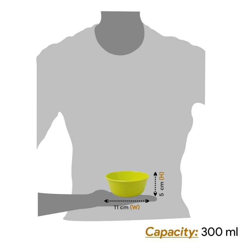 MORVI MORVI Wonder Plastic Sigma 300 Microwave Safe Multipurpose Mixing Bowls Set of 12 pc Bowl 300 ml Green White Violet Color Made in India MRV08894  - Image 2