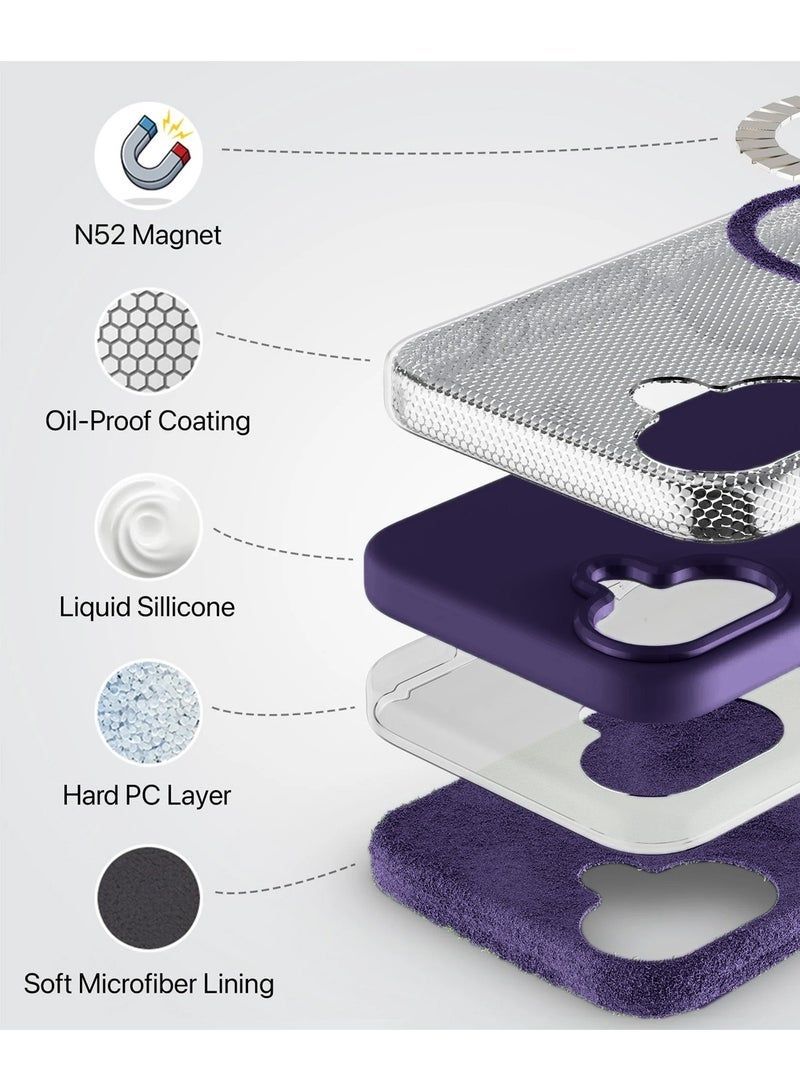 Raxoom Soft Liquid Silicone Case Cover for Apple iPhone 17 5G (2025) â€“ Slim Shockproof Protective Phone Case with Anti-Scratch Microfiber Lining & Smooth Matte Finish â€“ Eggplant Purple (MCRPSN) - Image 4