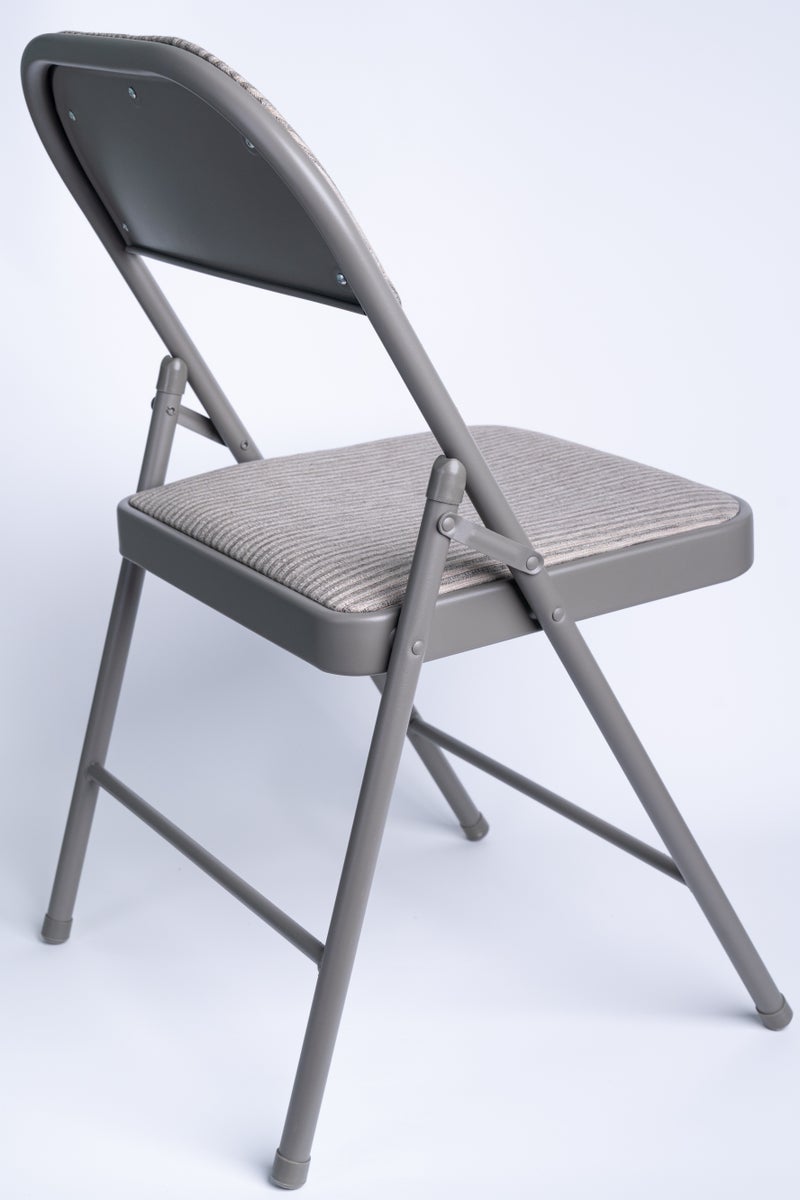 Generic High-Quality Steel Frame Chair - Waterproof Fabric & Ergonomic Design - Home/Office Dining Chair (Grey/Black)  - Image 3
