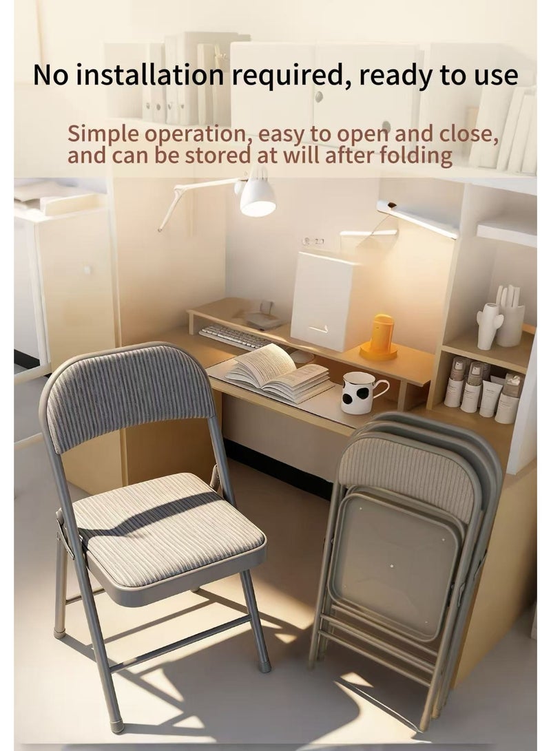 High-Quality Steel Frame Chair - Waterproof Fabric & Ergonomic Design - Home/Office Dining Chair (Grey/Black) - Image 1