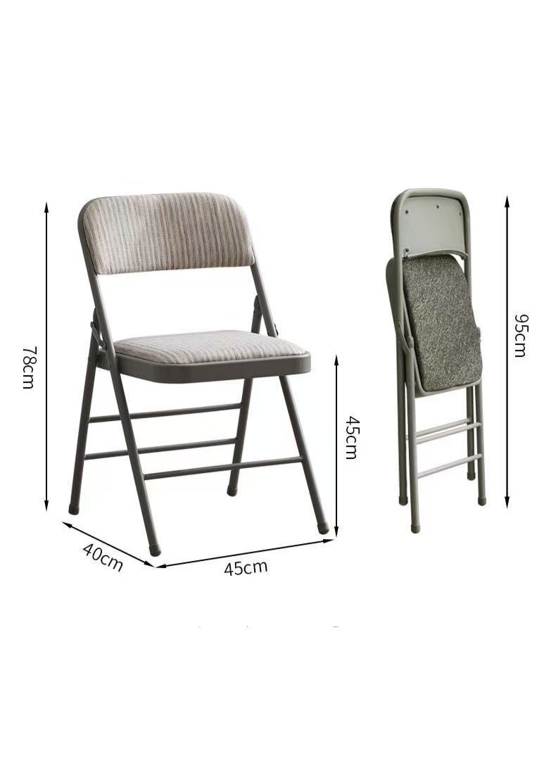 High-Quality Steel Frame Chair - Waterproof Fabric & Ergonomic Design - Home/Office Dining Chair (Grey/Black) - Image 2