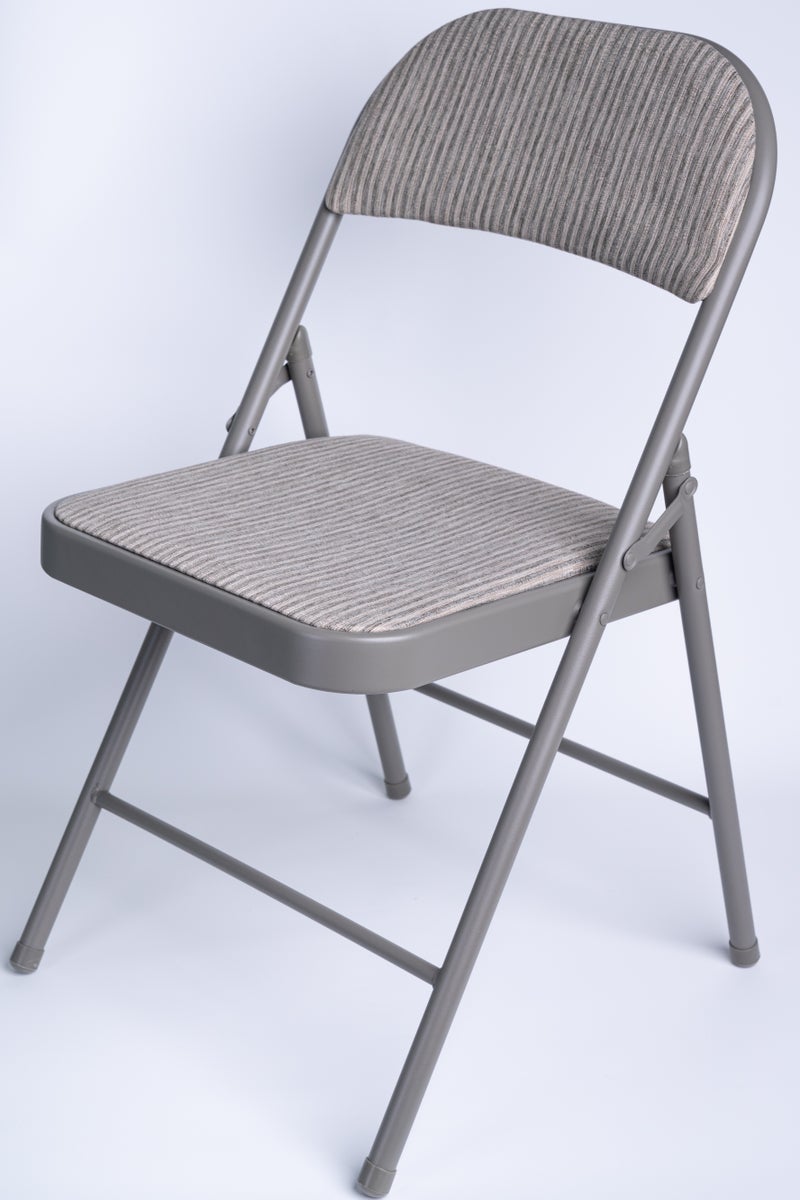 High-Quality Steel Frame Chair - Waterproof Fabric & Ergonomic Design - Home/Office Dining Chair (Grey/Black) - Image 3