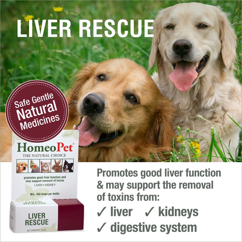HomeoPet Liver Rescue, Safe and Natural Liver Support for Pets, Pet Supplement for Liver Support, 15 Milliliters - Image 2