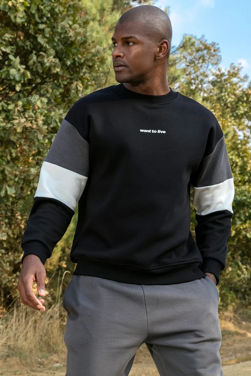 بوراتي Cotton Regular Fit Crew Neck Sweat Men's Sweat 5905298Y
