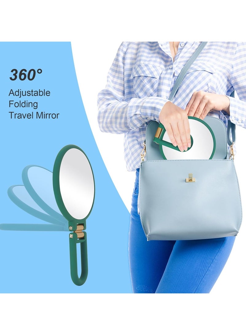 30x Magnifying Mirror, Travel Hand Mirrors with Handle - Double Side Handheld Mirror with 1X 30X Magnification  Adjustable Handle/Stand, Hand Held Foldable Travel Mirror for Makeup(Army Green) - Image 5