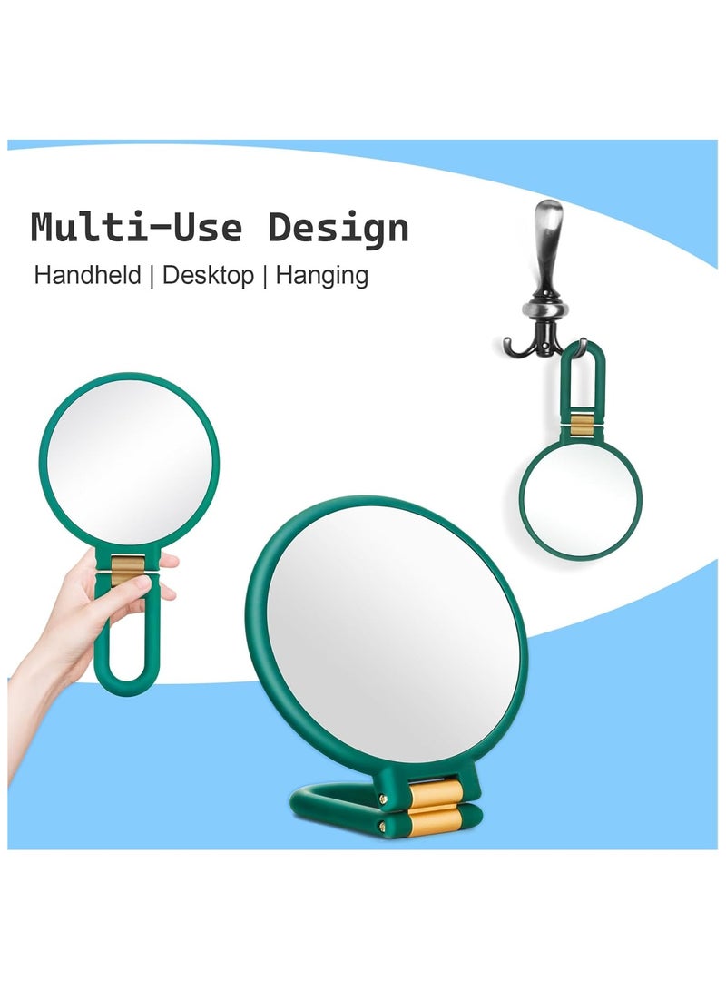 30x Magnifying Mirror, Travel Hand Mirrors with Handle - Double Side Handheld Mirror with 1X 30X Magnification  Adjustable Handle/Stand, Hand Held Foldable Travel Mirror for Makeup(Army Green) - Image 4