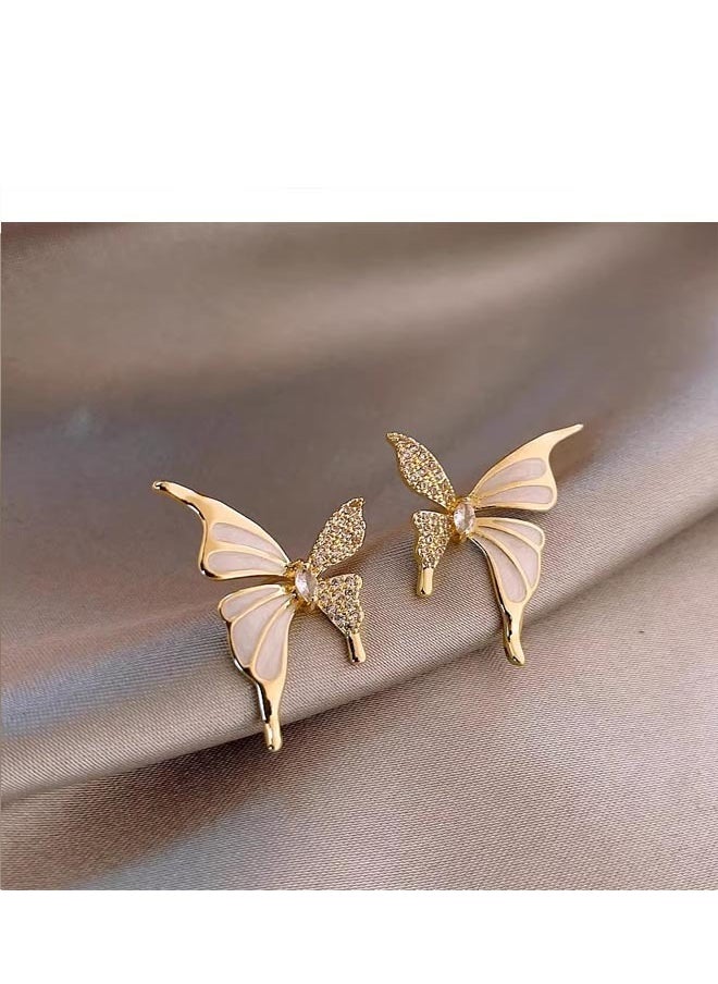 Generic - Creative Butterfly Pearl Stud Earrings - Image 1