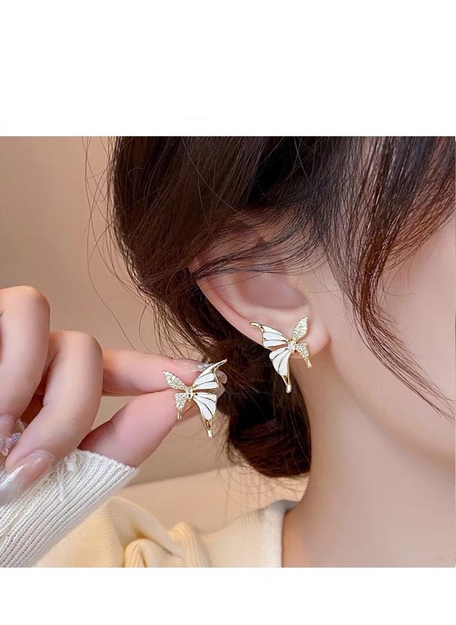 Generic - Creative Butterfly Pearl Stud Earrings - Image 1