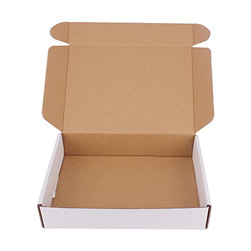 zmybcpack 35 Pack 9x6.5x1.75 inch Corrugated Box Mailers- White Cardboard Shipping Box Corrugated Box Mailer Shipping Box For Mailer, Moving and Craft - Image 1