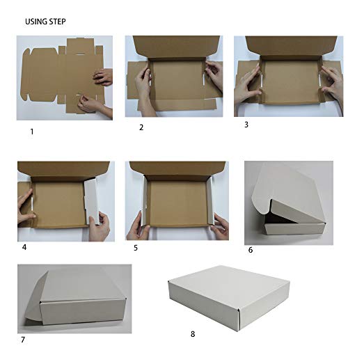 zmybcpack 35 Pack 9x6.5x1.75 inch Corrugated Box Mailers- White Cardboard Shipping Box Corrugated Box Mailer Shipping Box For Mailer, Moving and Craft - Image 5