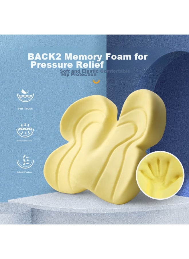 Back2 Cushion, Office Petal Buttocks Cushion, Chair Pad, Memory Foam Lumbar Support, Hemorrhoids Cushion, Summer - Image 3