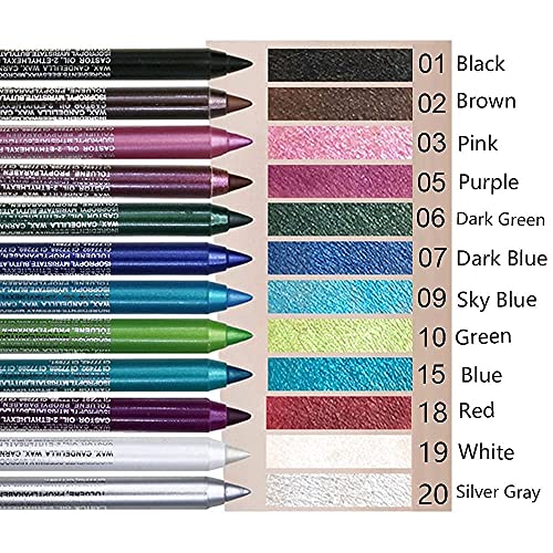 evpct 12Pcs Pink Rose Red Orange Purple Black Silver Blue Red Brown Colored Glitter Eyeliner Eye Liner Pencils Makeup Set for Women Waterproof lapiz delineadores de colores para ojos contra el agua - Image 3