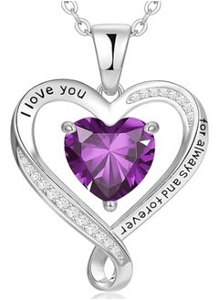 Zifeel Infinity Heart Pendant Necklace for Women 925 Sterling Silver, Silver Birthstone Necklace for Women, Anniversary Birthday Gifts for Her Wife Daughter Girlfriend Girls, Valentines Day Mothers Day  Gifts Jewelry for Women Mom…  - Image 1