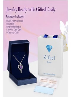 Zifeel Infinity Heart Pendant Necklace for Women 925 Sterling Silver, Silver Birthstone Necklace for Women, Anniversary Birthday Gifts for Her Wife Daughter Girlfriend Girls, Valentines Day Mothers Day  Gifts Jewelry for Women Mom…  - Image 5