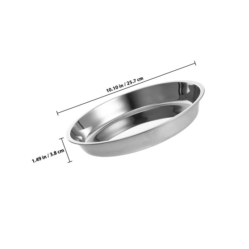 Round Steamer Rack Plate Stainless Steel Roasting Pan Roaster Pan Tray Lasagna Pan Baking Tray for Roasting Turkey Meat Vegetable - Image 2
