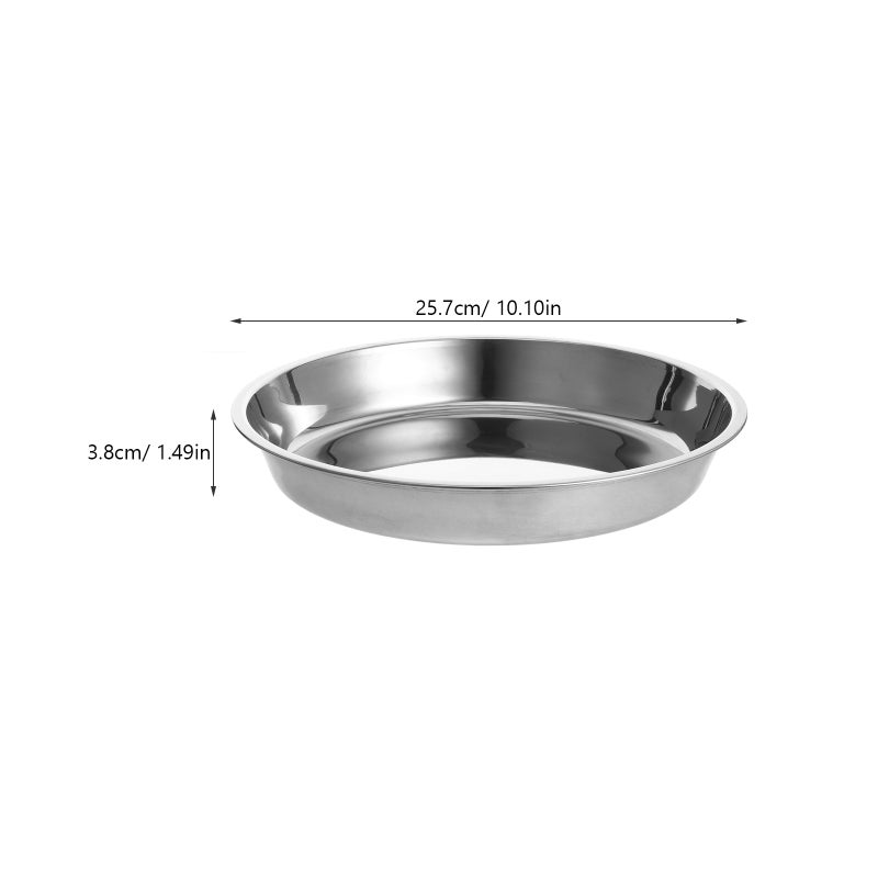 Round Steamer Rack Plate Stainless Steel Roasting Pan Roaster Pan Tray Lasagna Pan Baking Tray for Roasting Turkey Meat Vegetable - Image 3