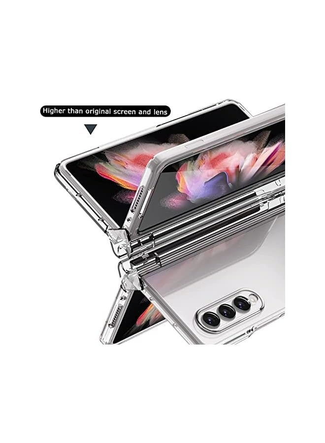 Compatible with Samsung Galaxy Z Fold 4 Case with Pen, with Hinge Protection & Slot, Full Protective Cover with Front Screen Protector Case (The Pen is Not Original) (Samsung Galaxy Z Fold 4, Clear) - Image 5