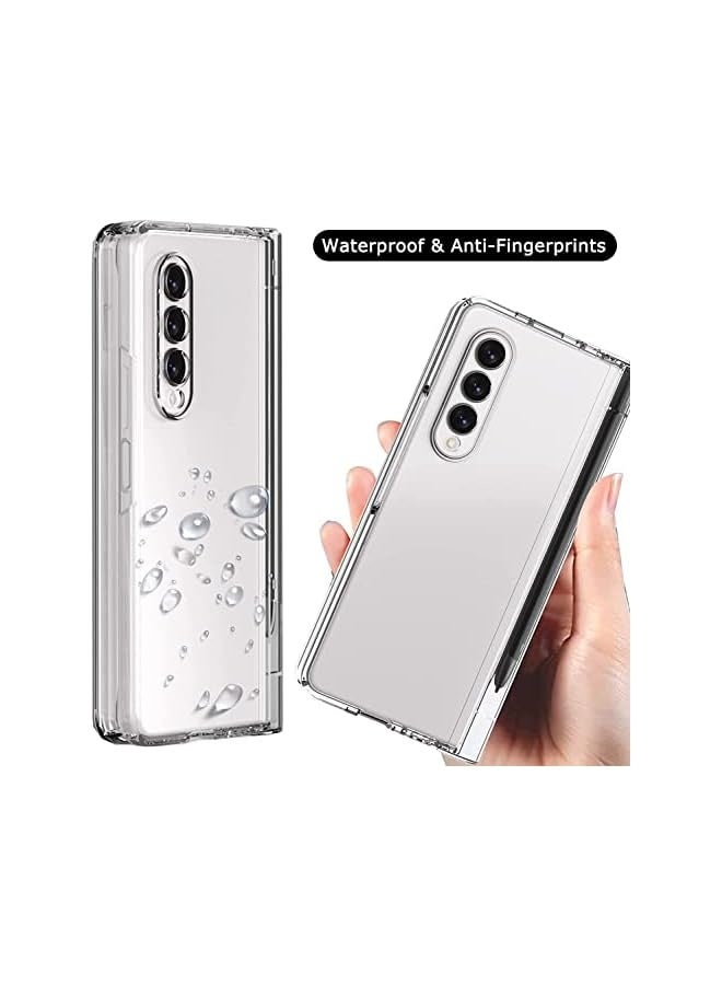 Compatible with Samsung Galaxy Z Fold 4 Case with Pen, with Hinge Protection & Slot, Full Protective Cover with Front Screen Protector Case (The Pen is Not Original) (Samsung Galaxy Z Fold 4, Clear) - Image 4