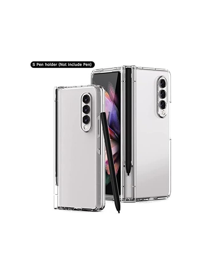 Compatible with Samsung Galaxy Z Fold 4 Case with Pen, with Hinge Protection & Slot, Full Protective Cover with Front Screen Protector Case (The Pen is Not Original) (Samsung Galaxy Z Fold 4, Clear) - Image 3