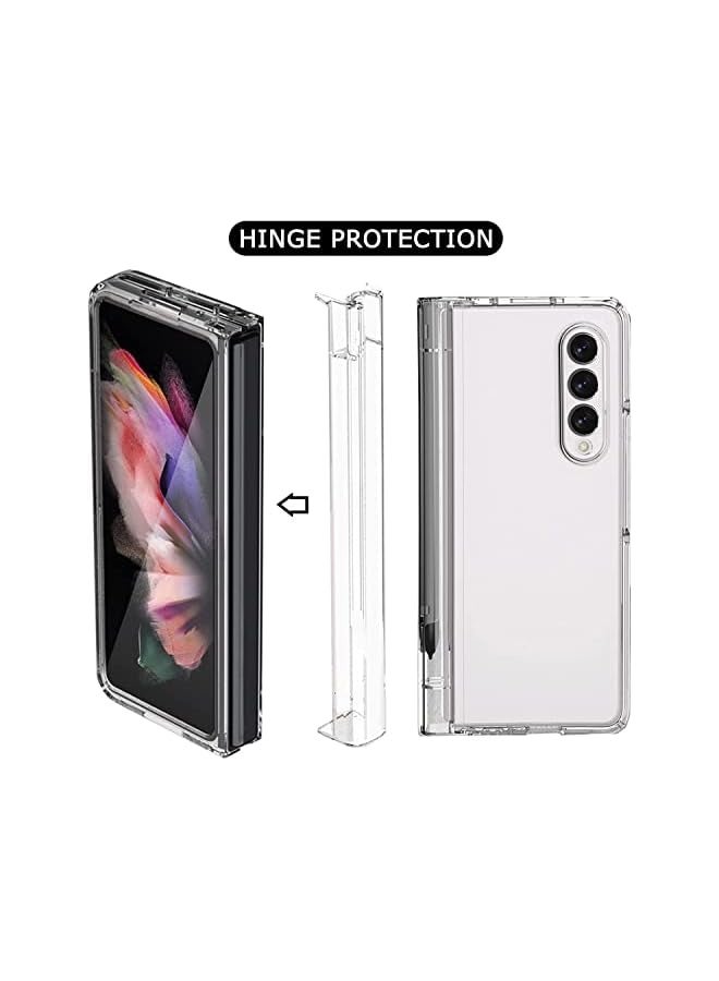 Compatible with Samsung Galaxy Z Fold 4 Case with Pen, with Hinge Protection & Slot, Full Protective Cover with Front Screen Protector Case (The Pen is Not Original) (Samsung Galaxy Z Fold 4, Clear) - Image 2
