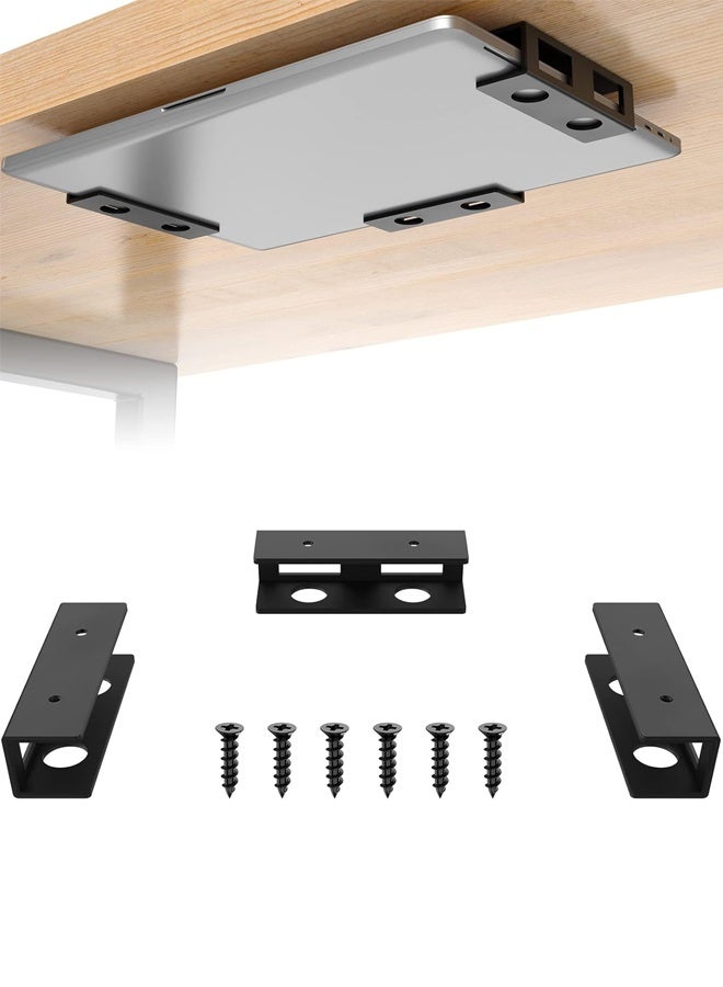 3-Piece Under Desk Laptop Mount, Adjustable Width, Anti-Scratch Felt, Holds 30lbs, Space Saving for Office Home - Image 1